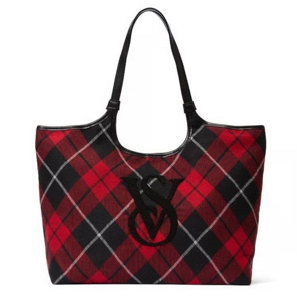 Vixtoria's Secret Limited Edition 2023 Red Plaid Holiday Tote Bag